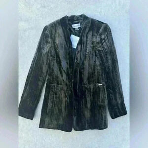 CALVIN KLEIN WOMENS GRAY CHARCOAL JACKET SIZE 8